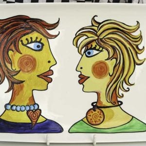 talking heads painted ceramics