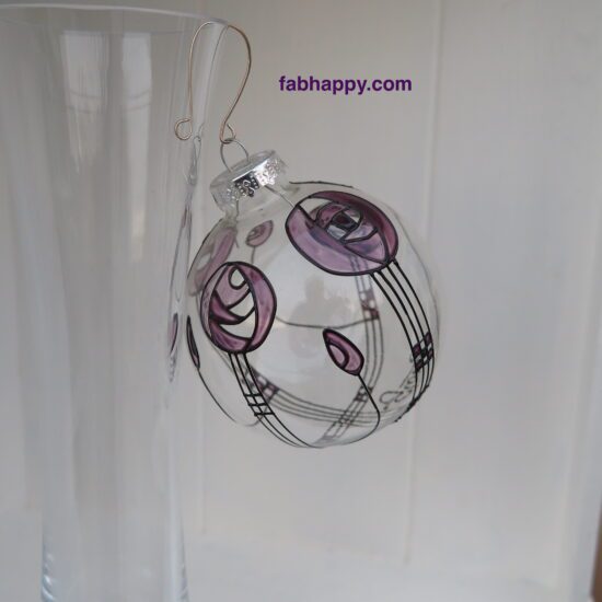 clear mackintosh rose baubles
