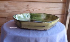 green swirl hexagonal bowl
