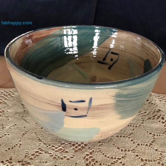 three tone blue bowl