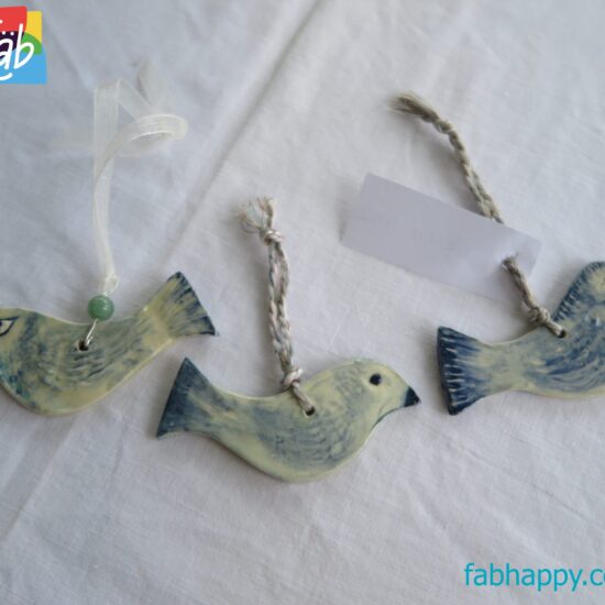 ceramic bird ornament or charm for Christmas decoration