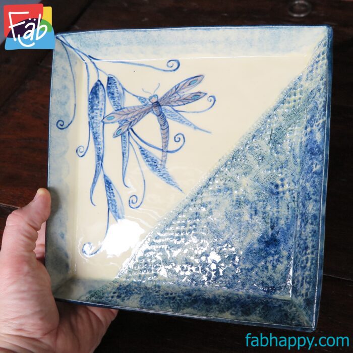 square dragonfly plate